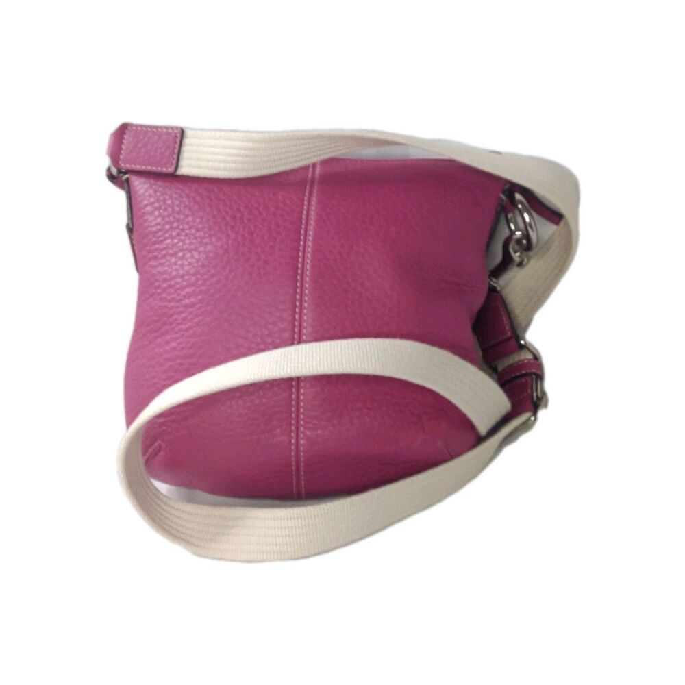 Coach Hamilton Leather Messenger Crossbody Bag Raspberry Pink Swingpack - Picture 2 of 9